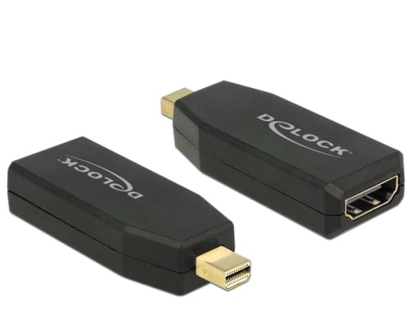 Delock - Video adapter - Mini DisplayPort hann til HDMI hunn - svart - 4K-støtte