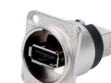 Reversibel USB-gennemføring 2.0 Tilslutning, indbygning NAUSB-W Gennemføring NAUSB-W Neutrik Indhold: 1 stk