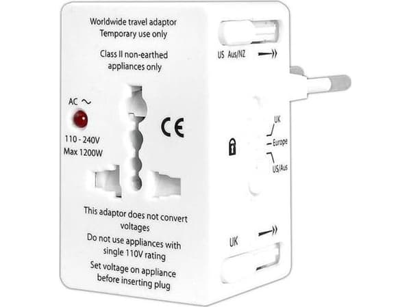 Lexton AC-adapter universal Alle land, med beskyttelse. -LX6056