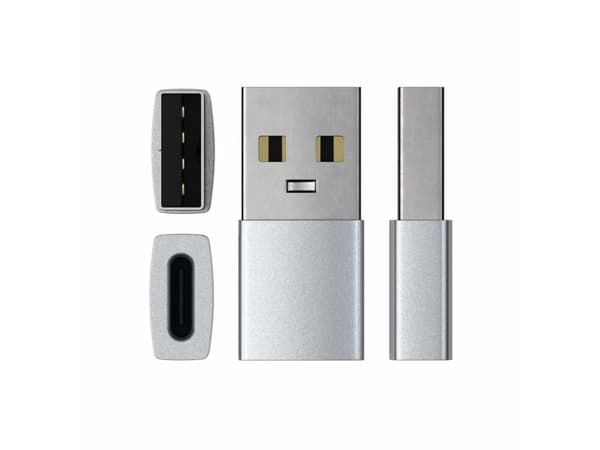 Satechi - USB-sovitin - 24-nastainen USB-C (naaras) USB Type A:hen (uros) - USB 3.0 - hopea