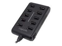 LogiLink USB 2.0 Hub 10-Port - Hubb - 10 x USB 2.0 - skrivbordsmodell