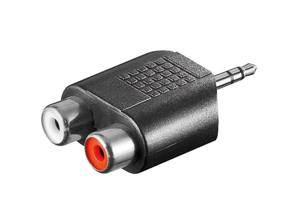 Goobay 11604, 3.5 mm, 2x RCA, Sort