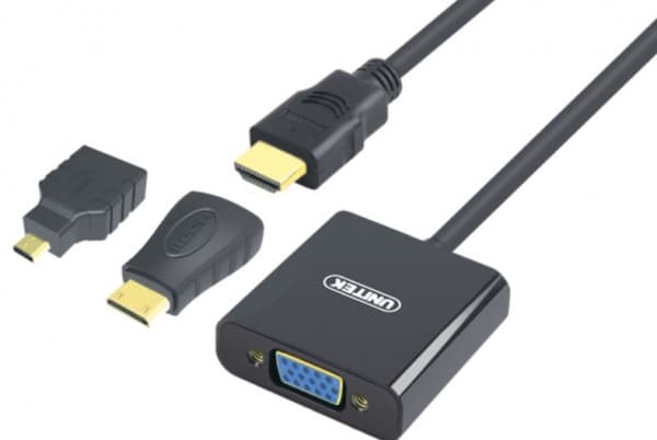 Unitek Y-6355 - Videokonverter - HDMI - VGA - svart