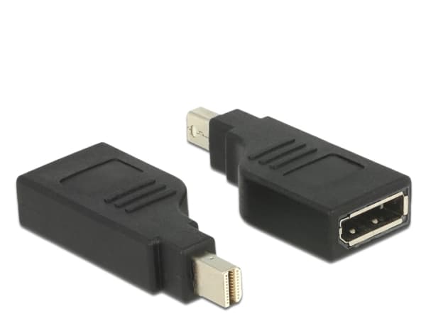 Delock Adapter mini Displayport 1.2 male > Displayport female 4K 90° turned - DisplayPort-adapter - Mini DisplayPort (hann) vinklet til DisplayPort (