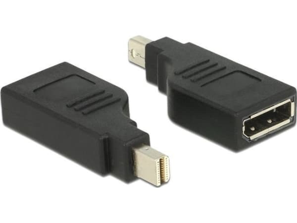 Delock Adapter mini Displayport 1.2 male > Displayport female 4K 90° turned - DisplayPort-adapter - Mini DisplayPort (hann) vinklet til DisplayPort (