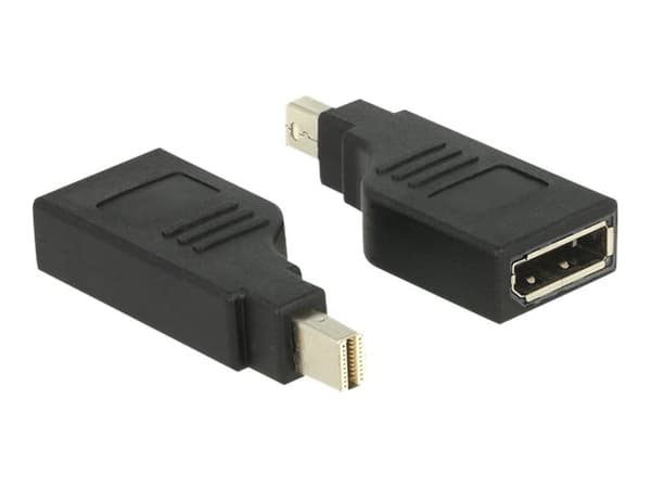 Delock Adapter mini Displayport 1.2 male > Displayport female 4K 90° turned - DisplayPort-adapter - Mini DisplayPort (hann) vinklet til DisplayPort (
