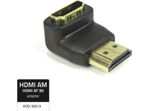 Qoltec - HDMI-adapter - HDMI hunn til HDMI hann - 90°-kontakt