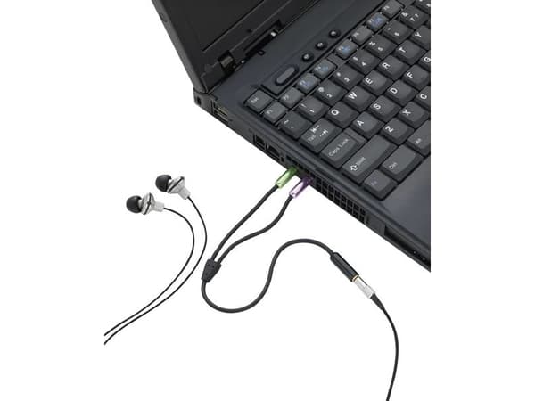 SpeaKa Professional SP-7870576, 2 x 3.5mm, Hankjønn, 3.5mm, Hunkjønn, 0,21 m, Sort