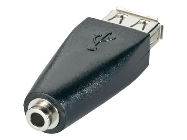 Goobay 93982, USB-A, 3.5mm, Sort