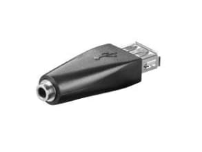 Goobay 93982, USB-A, 3.5mm, Sort