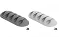 Miniatyrbilde 5 av 5: Delock with 5 feed-throughs - Kabelholdersett - skrivebordsmonterbar, overflatemonterbar, veggmonterbar - grå, hvit