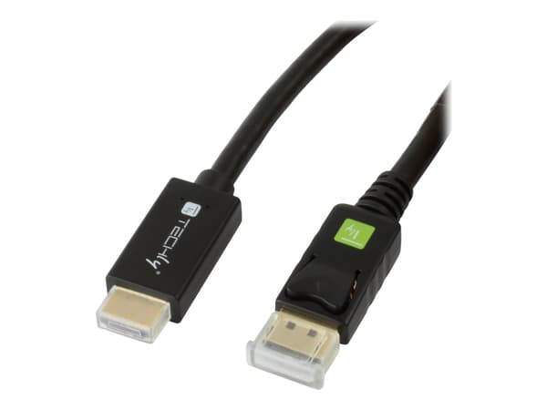 TECHly - Adapterkabel - DisplayPort hann til HDMI hann - 2 m - skjermet - svart - 4K-støtte