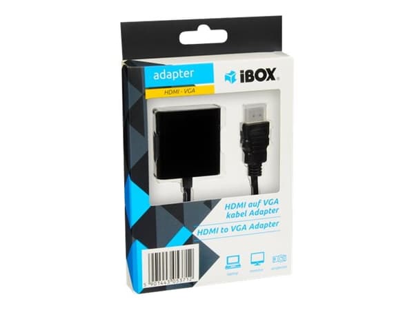 iBOX - Videokort - HDMI hane till HD-15 (VGA) hona - stöd för 1080p
