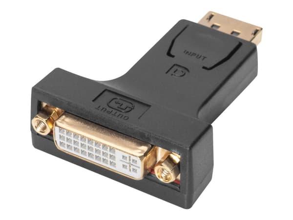 DIGITUS - Videosovitin - DisplayPort (uros) - DVI-I (naaras) - muotoiltu, napsautettava, 2560 x 1600 (WQXGA) tuki - musta - musta
