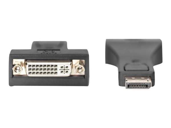 DIGITUS - Videosovitin - DisplayPort (uros) - DVI-I (naaras) - muotoiltu, napsautettava, 2560 x 1600 (WQXGA) tuki - musta - musta