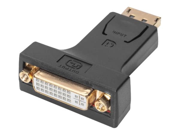 DIGITUS - Videosovitin - DisplayPort (uros) - DVI-I (naaras) - muotoiltu, napsautettava, 2560 x 1600 (WQXGA) tuki - musta - musta