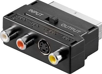 AV PremiumCord adapter SCART-3x cinch + S-video adapter with prepínacem IN/OUT