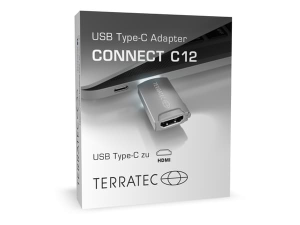 Terratec CONNECT C12, USB Type-C, HDMI, Grå
