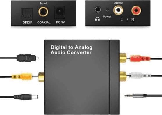 AV Mozos RCA (Cinch) Toslink RCA (Cinch) x2 MiniJack 3.5mm Adapter, Black (DAC01)
