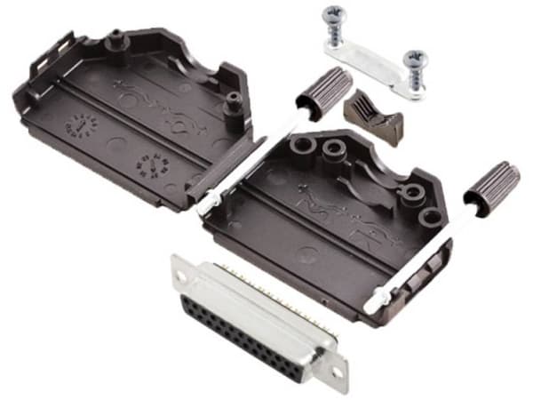 TRU COMPONENTS TCDPPK25BKDBSK 7708472 D-SUB läpivientiliuskasarja 180° Napojen lukumäärä: 25 Juotospää 1 kpl