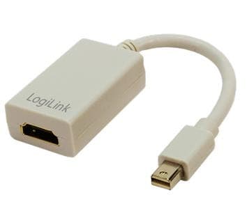 LogiLink Mini DisplayPort / HDMI Adapter, 0,1 m, HDMI Typ A (standard), Mini DisplayPort, Hankoppling, Honkoppling, Grå