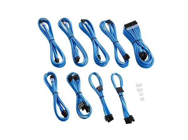 CableMod PRO Series ModMesh C-Series - Strømkabelsett - formstøpt - lys blå