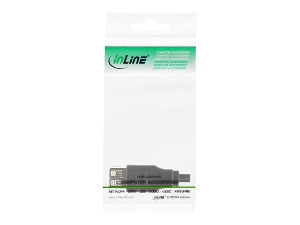 InLine 33500A, USB 2.0 A male, mini-5p USB 2.0 F, Svart