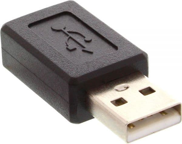 InLine 33500A, USB 2.0 A male, mini-5p USB 2.0 F, Svart