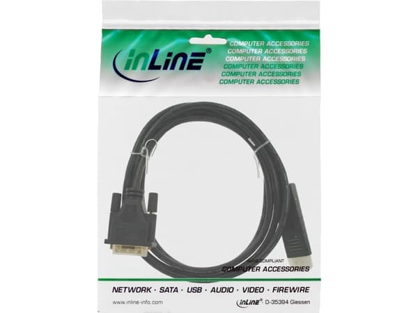 InLine 17115, 5 m, DVI-D, DisplayPort, Hanstik, Hanstik, Sort