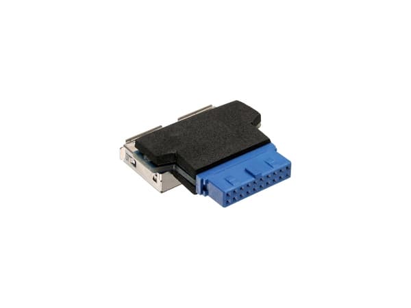 InLine 33444I, 2x USB A, USB 3.0 (19pin), 0,05 m, Svart, Blå