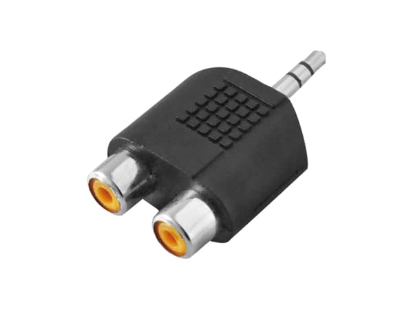 LogiLink CA1001, 3.5mm, 2 x RCA, Svart
