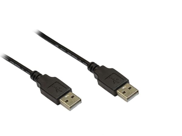 Alcasa USB 2.0 - 0.5m - USB A - USB A - Hane/Hane - Rak - Rak - Svart (2212-AA05S)