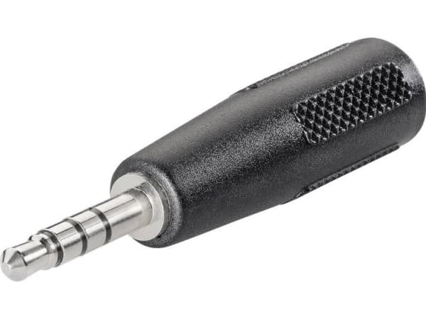 BKL Electronic 1102054, Jack plug 3.5 mm 4-pin, Jack coupling 3.5 mm stereo, Svart