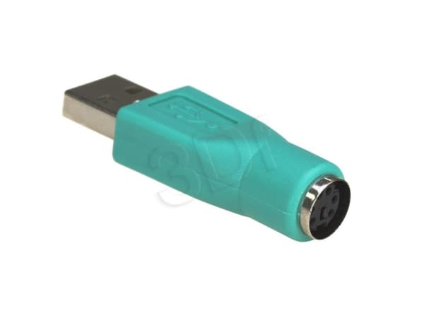 Akyga - Hiirisovitin - PS/2 (naaras) USB (uros) - vihreä