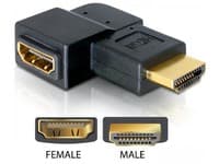 DeLOCK - HDMI-sovitin - HDMI (naaras) - HDMI (uros) - oikeakulmainen liitin