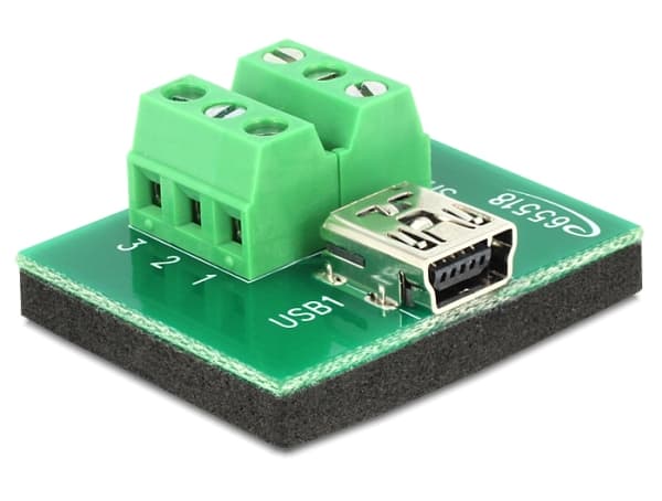 DeLOCK 65518, Mini USB, 6p, Sort, Grønn