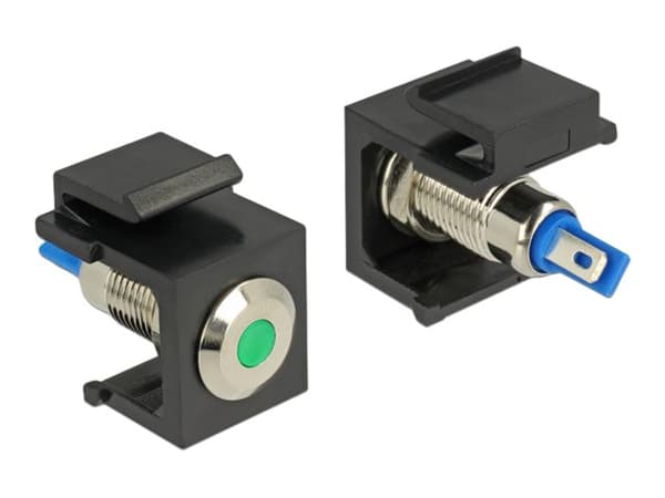 Delock Keystone LED green 6 V flat - Modulinnlegg - svart