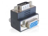 Delock Adapter VGA male / female 270° angled - VGA-adapter - HD-15 (VGA) (hann) til HD-15 (VGA) (hunn) - 270°-kontakt, tommelskruer