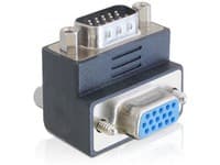 Delock Adapter VGA male / female 270° angled - VGA-adapter - HD-15 (VGA) (hann) til HD-15 (VGA) (hunn) - 270°-kontakt, tommelskruer