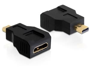 Delock Adapter High Speed HDMI with Ethernet - HDMI-adapter - 19 pin mini HDMI Type C hona till 19 pin micro HDMI Type D hane