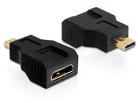 Delock Adapter High Speed HDMI with Ethernet - HDMI-adapter - 19 pin mini HDMI Type C hona till 19 pin micro HDMI Type D hane