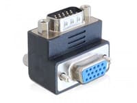 Delock Adapter VGA male / female 90° angled - VGA-adapter - HD-15 (VGA) (hann) til HD-15 (VGA) (hunn) - 90°-kontakt