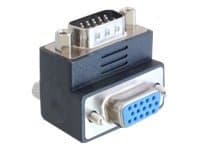 Delock Adapter VGA male / female 90° angled - VGA-adapter - HD-15 (VGA) (hann) til HD-15 (VGA) (hunn) - 90°-kontakt