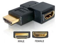 Delock - HDMI-adapter - HDMI hann til HDMI hunn - høyrevinklet kontakt