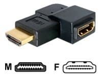 Delock - HDMI-adapter - HDMI hann til HDMI hunn - høyrevinklet kontakt