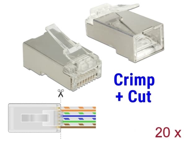 DeLOCK 86454, RJ-45, Läpinäkyvä, Polykarbonaatti, Cat6, U/FTP (STP), Kulta