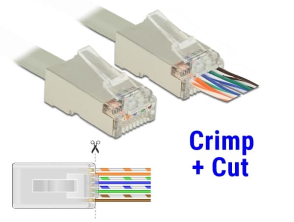 DeLOCK 86454, RJ-45, Läpinäkyvä, Polykarbonaatti, Cat6, U/FTP (STP), Kulta