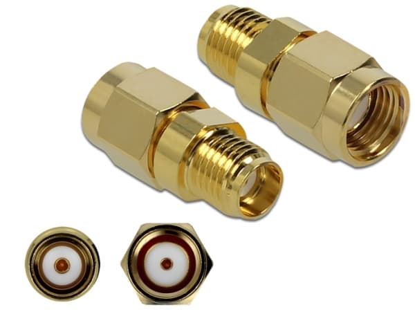 Delock - Antenneadapter - RP-SMA plugg til SMA beholder