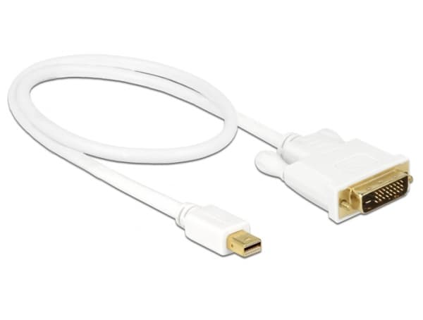 Delock - Adapterkabel - enkeltlenke - Mini DisplayPort (hann) til DVI-D (hann) - DisplayPort 1.1 - 50 cm - passiv, tommelskruer - hvit