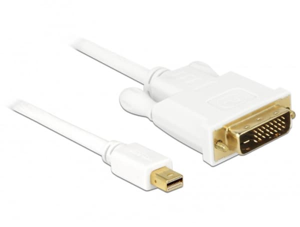 Delock - Adapterkabel - enkeltlenke - Mini DisplayPort (hann) til DVI-D (hann) - DisplayPort 1.1 - 50 cm - passiv, tommelskruer - hvit